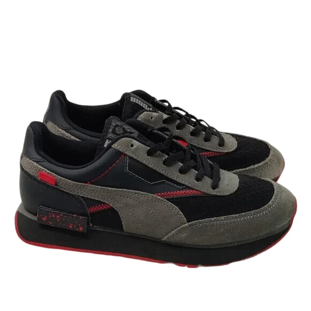 Puma ladies Black Gray Lace Up Sneaker  Sz 6.5 C READ